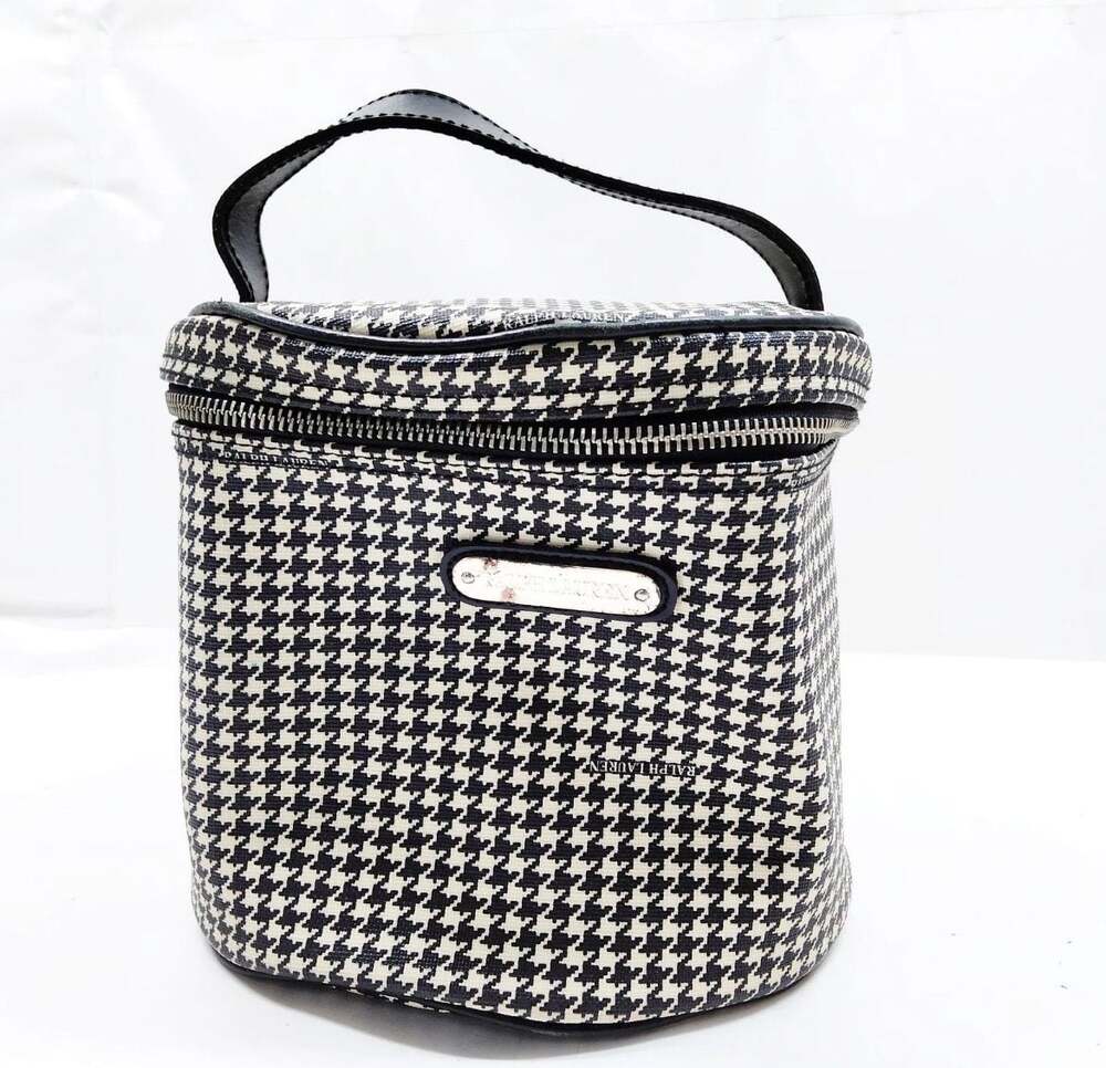 Ralph Lauren Houndstooth Cosmetic Bag